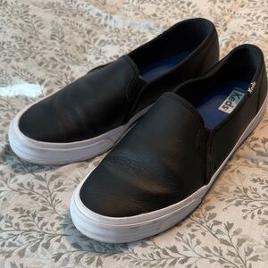 Keds Black Slip-On Shoes with White Soles